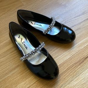 Nina Girls Nataly Black Dress Ballet Flats Size 1